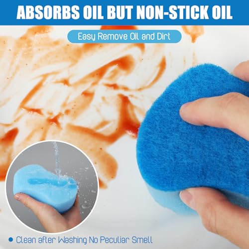 60 Pcs Individually Wrapped Sponges Kitchen Bulk Cleaning (60 Count)