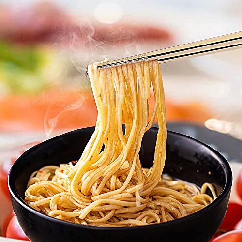 Metal Chopsticks Reusable Titanium Plated Stainless Steel Japanese Korean for Food & Cooking 9.5Inch Non (5 Count)