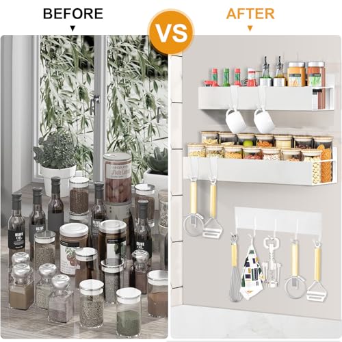 4 Pack Magnetic Spice Rack for Refrigerator