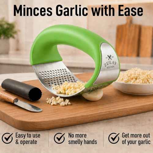 Stainless Steel Garlic Press Rocker Set