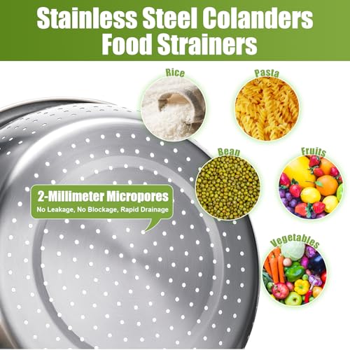 Stainless Steel Colander Set with Self (3 Count)