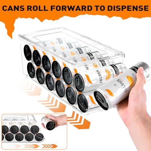 4 Pack Skinny Can Organizer for Refrigerator (2 Count)