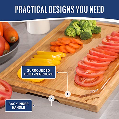 4 Piece Extra Large Bamboo Cutting Boards Set for Kitchen (4 Count)