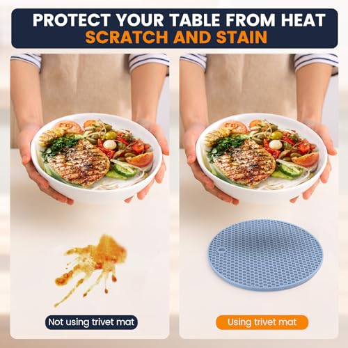 Silicone Trivet Mats 4 Heat Resistant Pot Holders Multipurpose Non