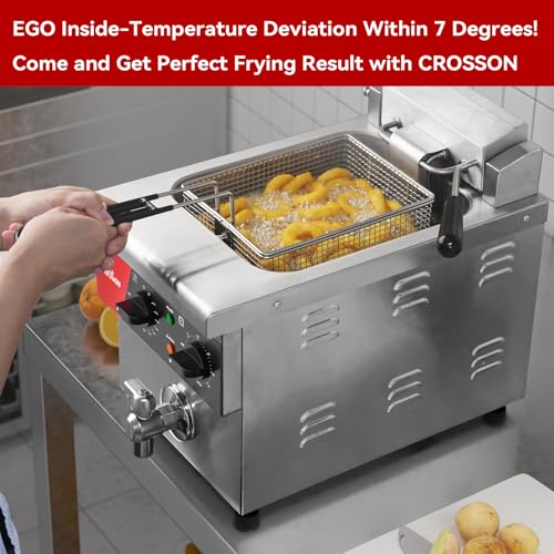 8L Countertop Electric Deep Fryer with Draining Valve