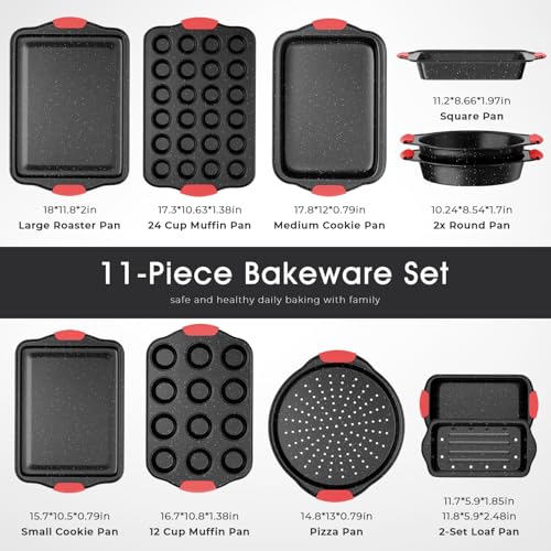 11 Piece Nonstick Stackable Baking Pans Set