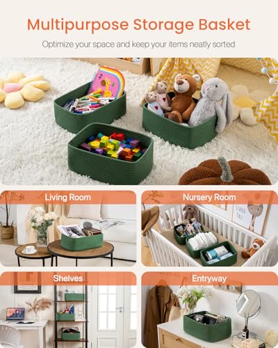 Small Woven Storage Basket for Organizing (3 Count)