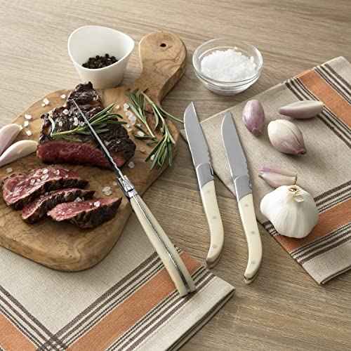 Laguiole Connoisseur Set of 4 Faux Ivory Steak Knives