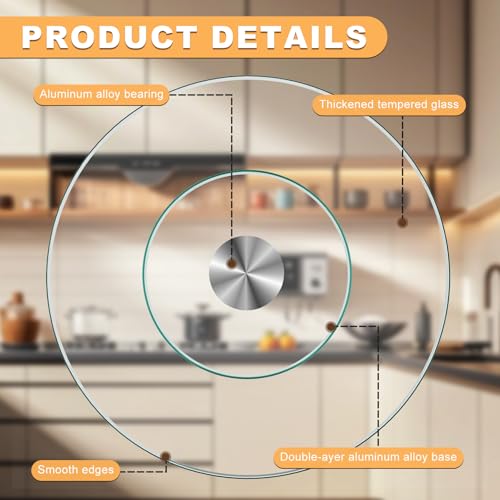 20" Tempered Glass Lazy Susan Turntable