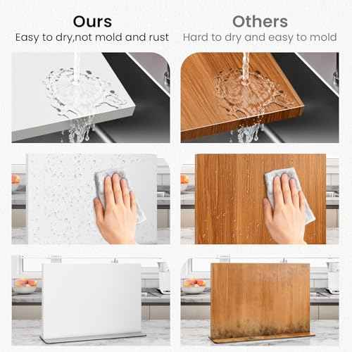 White Magnetic Knife Block Stainless Steel Magnetic Knife Holder (14 Count)