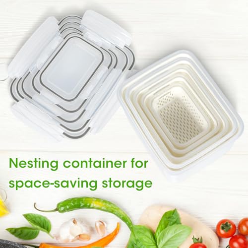 4 Pack Fruit Storage Containers for Fridge Berry Keeper Produce Saver (4 Count)