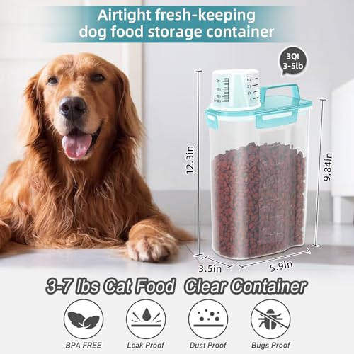 Airtight Small Cat Dog Pet Food Storage Containers BPA Free