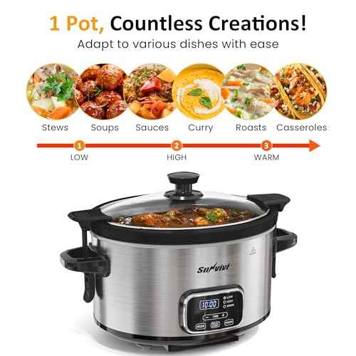 4QT Programmable Slow Cooker with Locking Lid