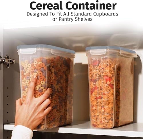 2 Pack (6.3L / 213OZ) EXTRA Large Airtight Food Storage Cereal Containers for Bulk Food Storage BPA-Free Plastic Container, Pantry Organization and Canister for Rice, Pasta, Sugar & Flour (2 Count)