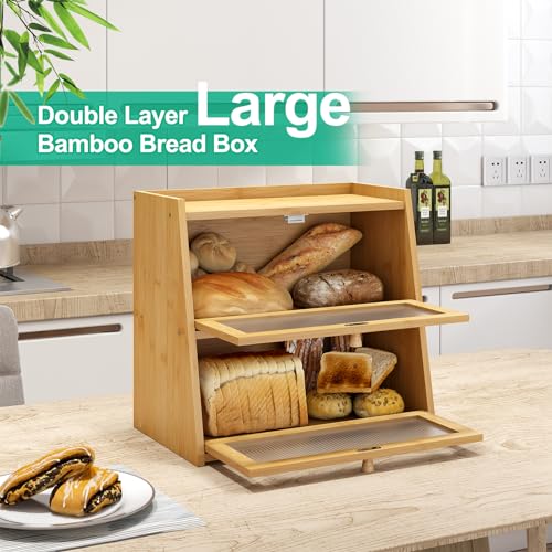 2 Tier Bamboo Bread Box