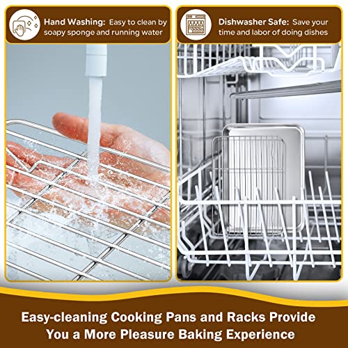 Stainless Steel Baking Cookie Sheet Pan with Rack Set