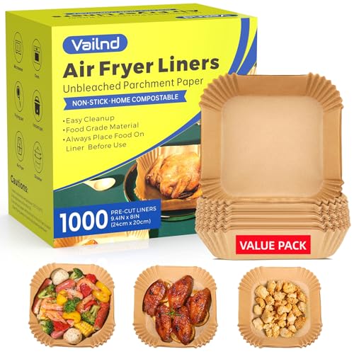 1000Pcs 8" Square Air Fryer Liners Disposable for 5 (1000 Count)
