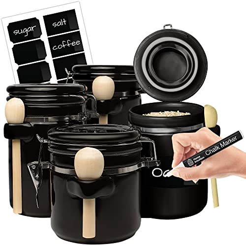 4 Piece Ceramic Kitchen Canisters Set (4 Count)