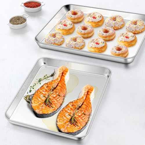 6 Pack 9 x 13 Inches Stainless Steel Quarter Sheet Pans (4 Count)