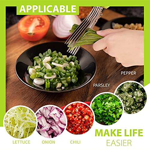 Herb Scissors with 5 Blades & Cleaning Kit