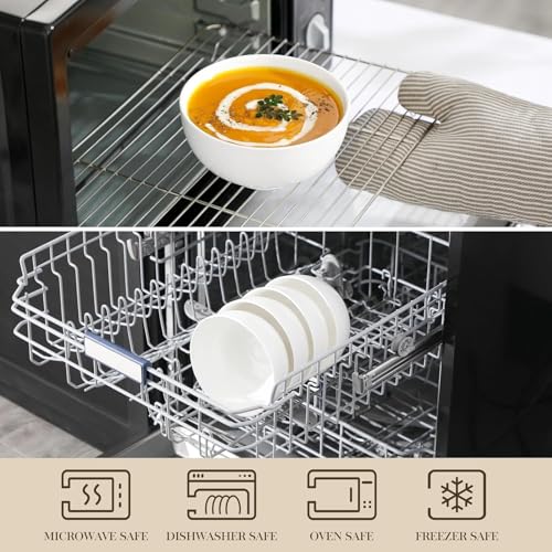 26 Oz White Ceramic Soup Bowls of 4 (4 Count)