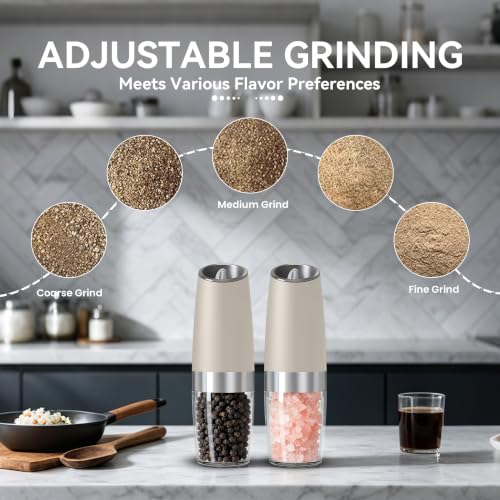 Battery Operated Gravity Salt And Pepper Grinder Set (2 Count)
