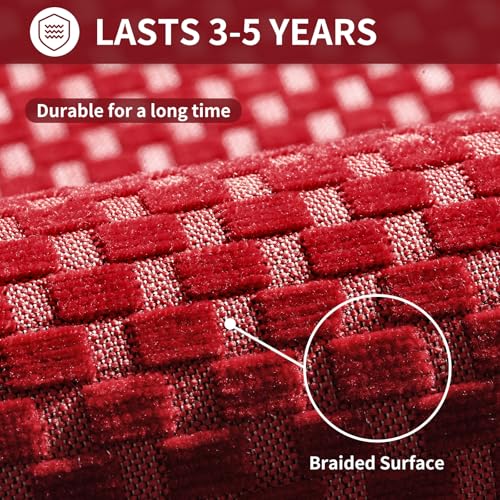 Kitchen Rugs Kitchen Mats for Floor Non Slip Washable Red 17"x30"