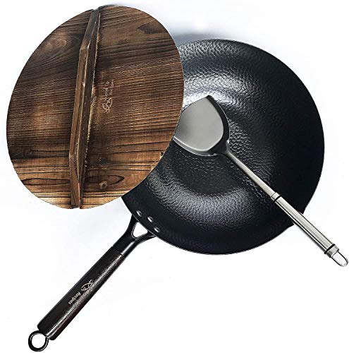 12.5 Inch Carbon Steel Wok For Electric