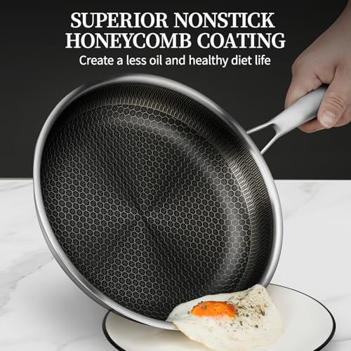 6 Pieces Stainless Steel Frying Pan Set with Lids (6 Count)