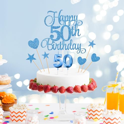 50th Birthday Cake Decorations (9 Count)