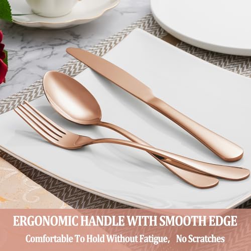 40 Pcs Rose Gold Silverware Set Service for 8 (40 Count)