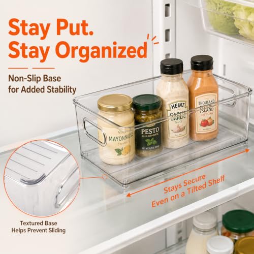 4 Pack Fridge Organizer Bins (4 Count)