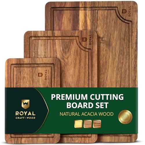 Wooden Cutting Boards for Kitchen Meal Prep & Serving (3 Count)