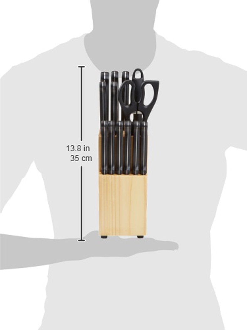 14 Piece High Carbon Stainless Steel Kitchen Knife Set with Full Tang Construction (14 Count)