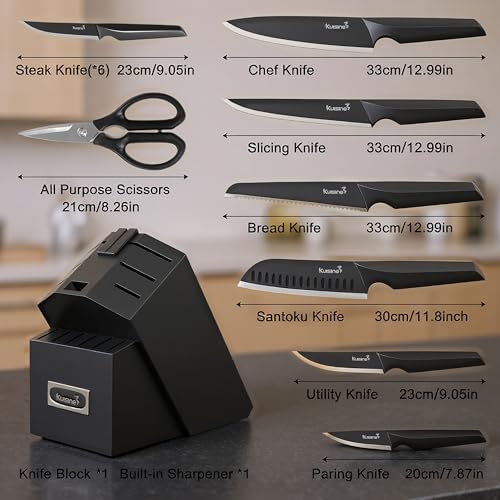 Upgraded Chef Knife Set One Piece Molding High Carbon Stainless Steel (15 Count)