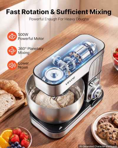 7.4 Qt Tilt Head Stand Mixer 500W Electric Dough Mixer