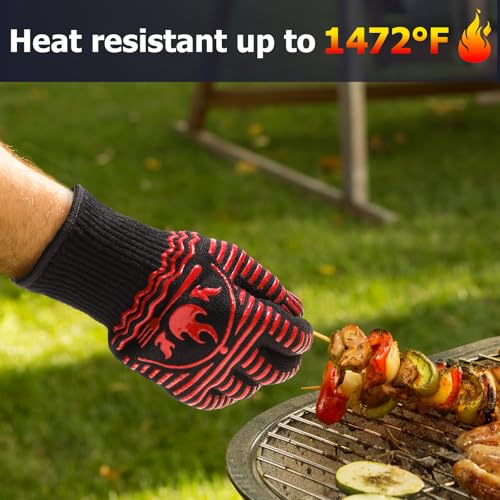 BBQ Gloves 1472°F Extreme Heat Resistant Grill Gloves