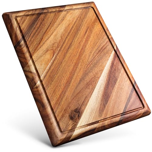 Acacia Wood Cutting Board with Juice Groove (3 Count)