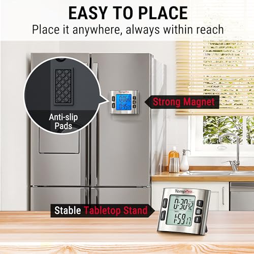TM02 24H Kitchen Timer with Clock Mode & Dual Digital Timers