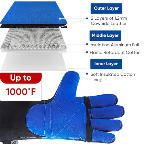 16" Leather Welding Gloves for Men