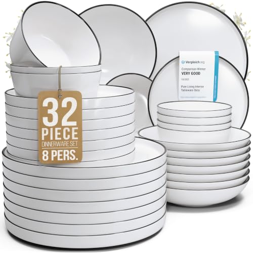 32 Piece White Dinnerware Set for 8 (32 Count)