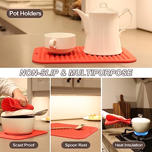 4 Pack Square Silicone Trivets (4 Count)