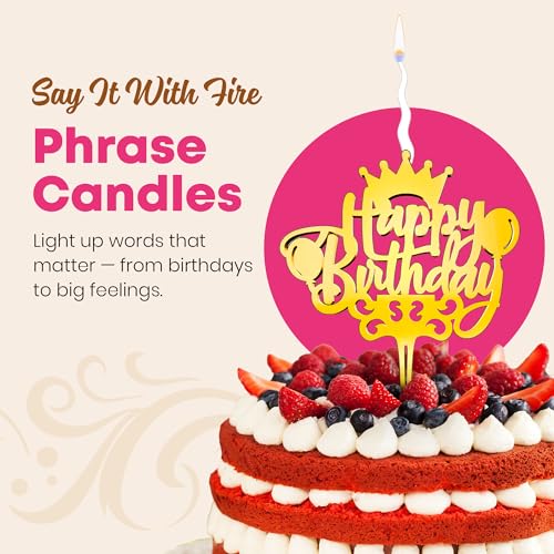 Happy Birthday Reusable Gold Cake Candle