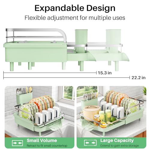 Expandable Dish Drying Rack for Small Kitchen Counter