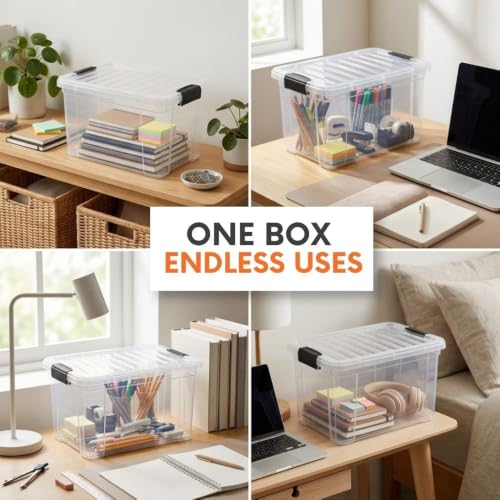 2.5 Quart Clear Plastic Storage Boxes with Lids (12 Count)
