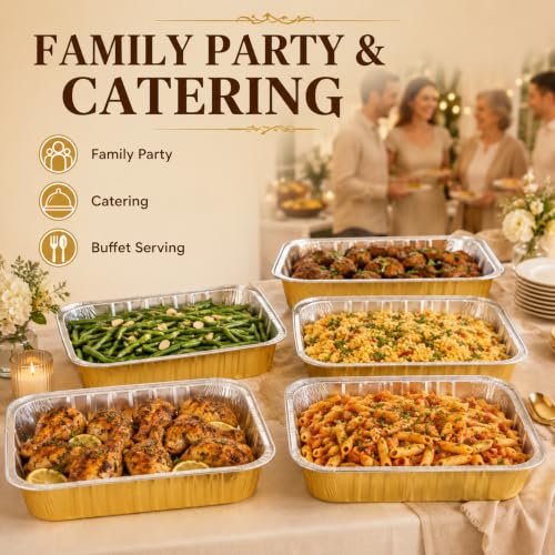 35 Pack Aluminum Pans Half Size 9x13 Extra Heavy Duty (35 Count)