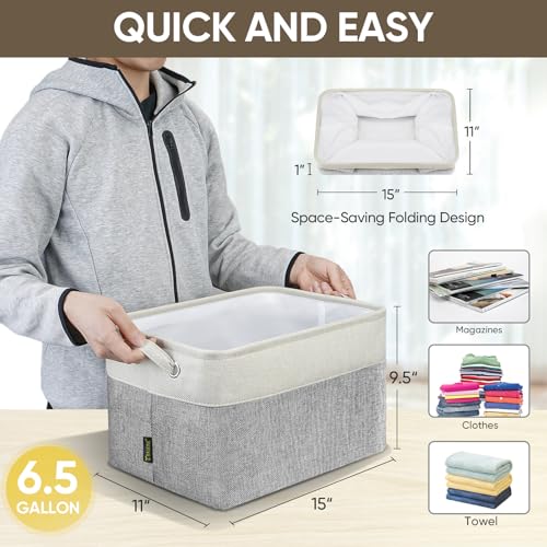 1 Pack Fabric Closet Storage Bins for Shelves