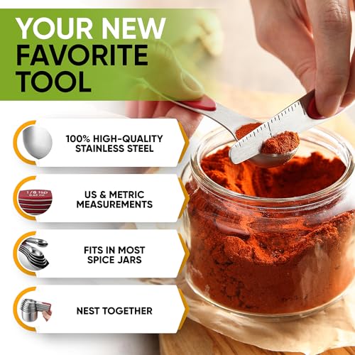 Magnetic Measuring Cups & Spoons Set of 15 with Levelers