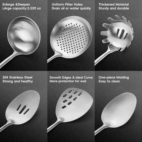18 10 Stainless Steel Kitchen Utensils Set (6 Count)