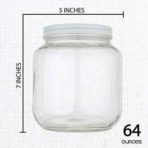 4 Pack 64 oz Mason Jars Wide Mouth (4 Count)